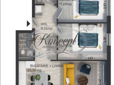 Apartament cu 3 camere in Baciu
