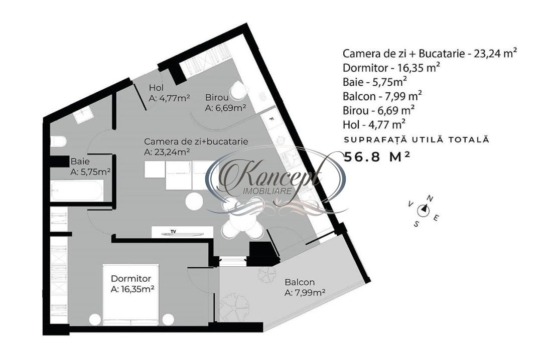 Apartament semifinisat pe strada Soporului