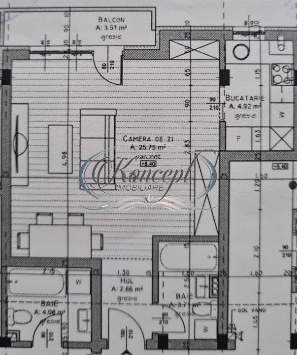 Apartament spatios pe strada Tineretului