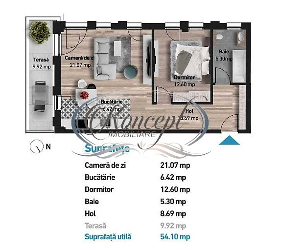 Apartament superfinisat in ansamblul Azoria