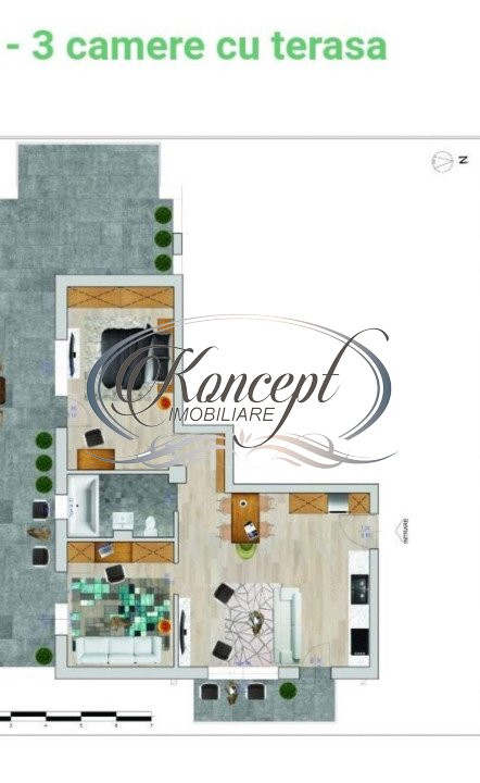 Apartament la cheie, cu terasa si 2 garaje