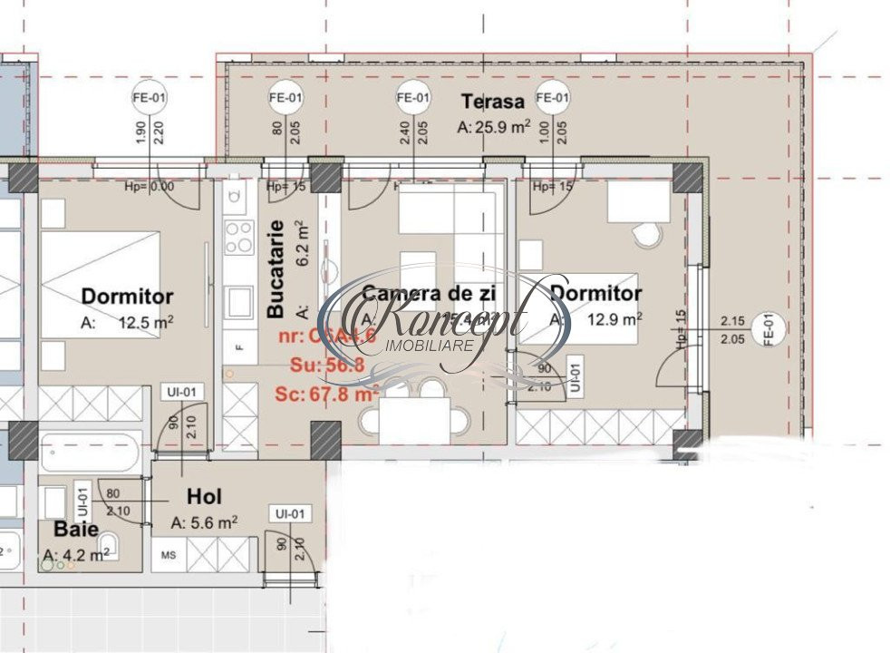 Apartament cu terasa spatioasa, zona VIVO