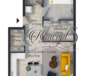 Apartament cu CF la etajul 1 in zona Primariei Baciu