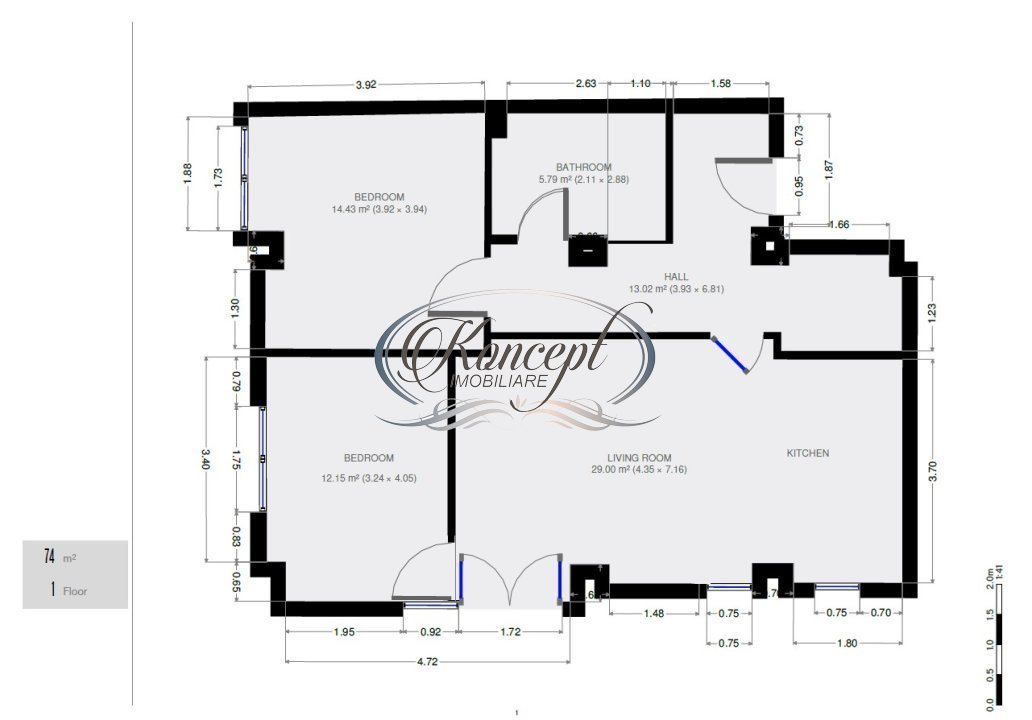 Apartament mobilat si utilat in Borhanci