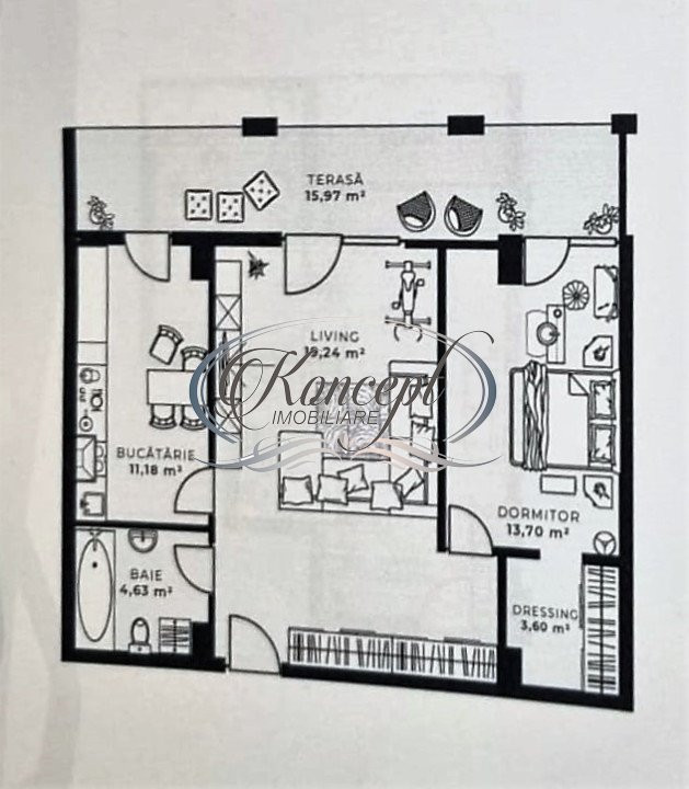 Apartament cu terasa pe strada Soporului