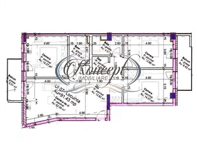 Apartament cu 4 camere in bloc nou