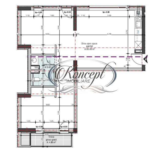 Spatiu de birouri cu parcare, Semicentral