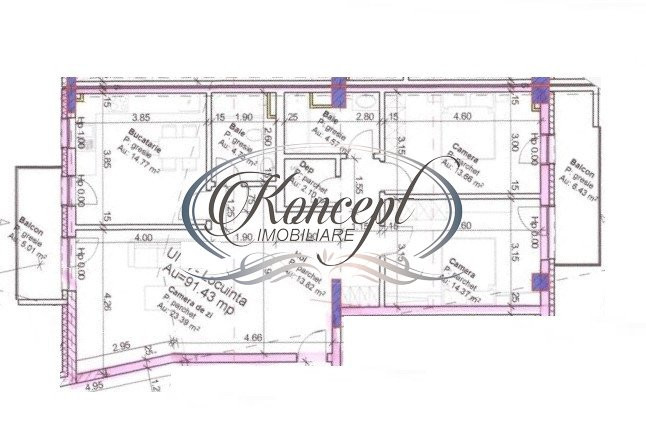 Apartament spatios cu parcare subterana
