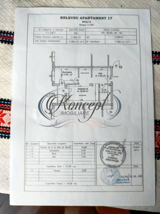 Apartament la etaj intermediar pe strada Teilor