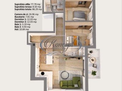 Apartament nou in zona Semicentrala