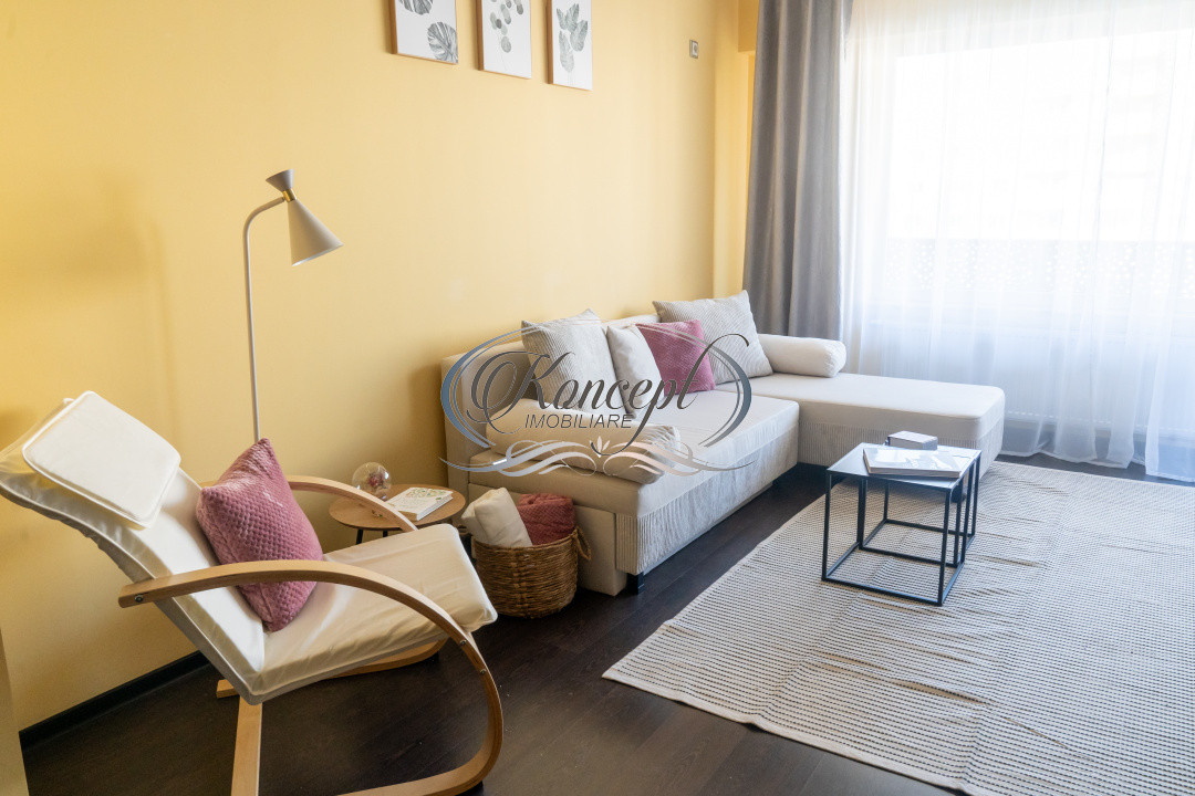 Apartament luminos cu terasa, parcare subterana si paza permianenta
