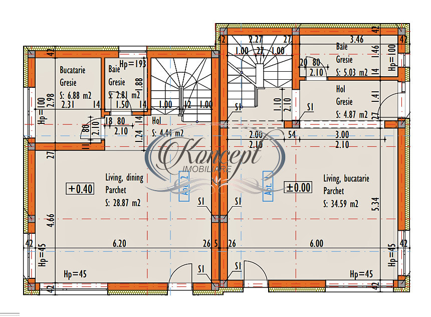Duplex finalizat, cu garaj in Damnul Rotund