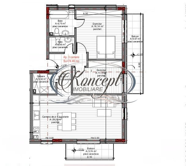 Apartament spatios cu garaj
