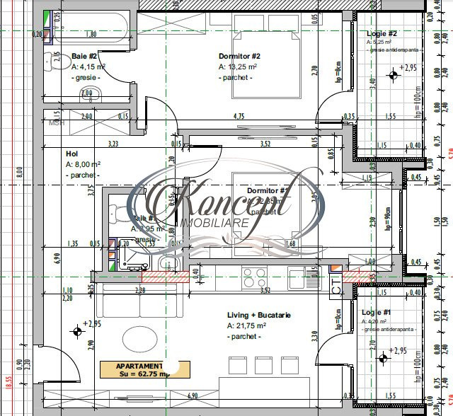 Apartament si 2 bai, zona Poligon