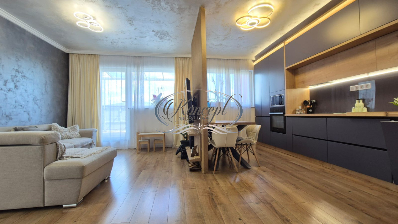 Apartament cu incalzire prin pardoseala si terasa panoramica in Baciu