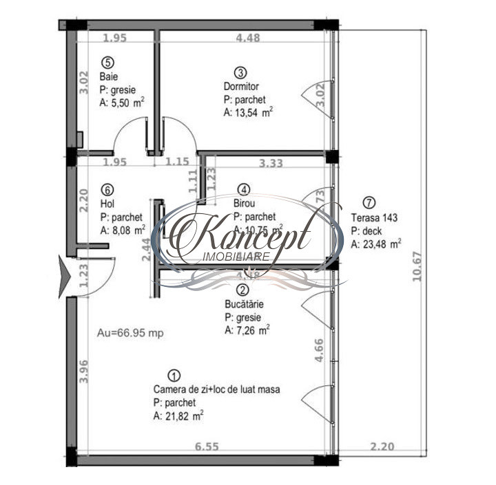 Apartament semifinisat cu terasa generoasa pe strada Soporului