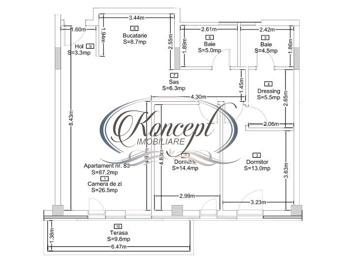 Apartament semifinisat in ansamblul rezidential Azoria
