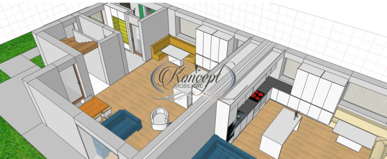Duplex cu teren generos si panouri fotovoltaice in Dambul Rotund