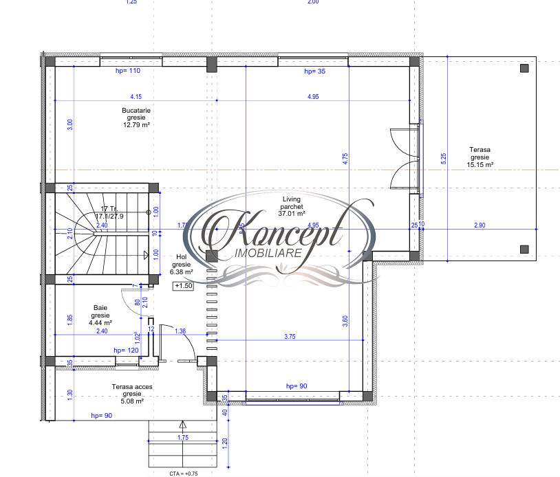 Duplex spatios cu acces rapid spre Cluj, la intrare in Chinteni