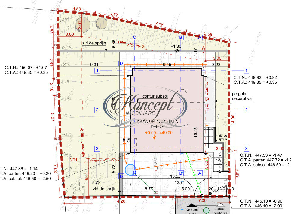 Teren autorizat cu proiect premium pentru casa individuala in Tauti