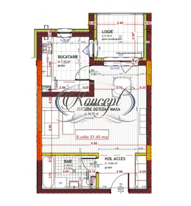 Apartament nou cu bucatarie separata in Floresti