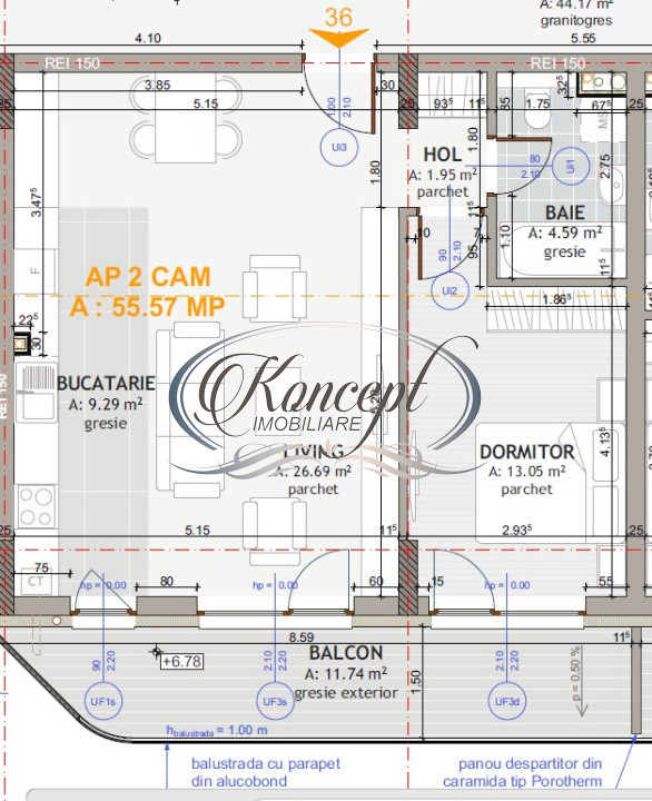 Locuinta noua cu balcon generos si parcare in Floresti Eroilor