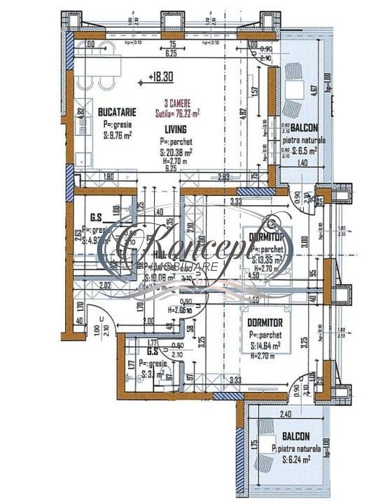Apartament nou cu 2 balcoane in Marasti