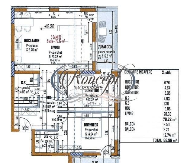 Apartament nou cu 2 balcoane in Marasti