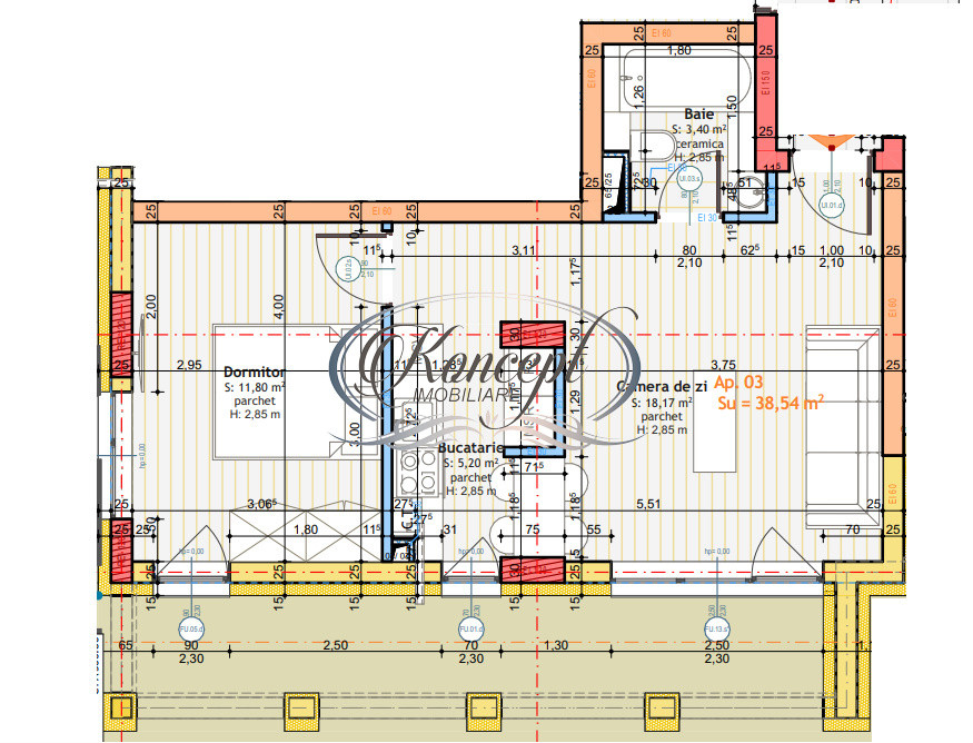 Apartamente finisate cu incalzire in pardoseala
