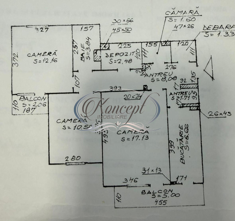 Apartament cu potential, orientare sud-est, 2 balcoane, zona Parang 