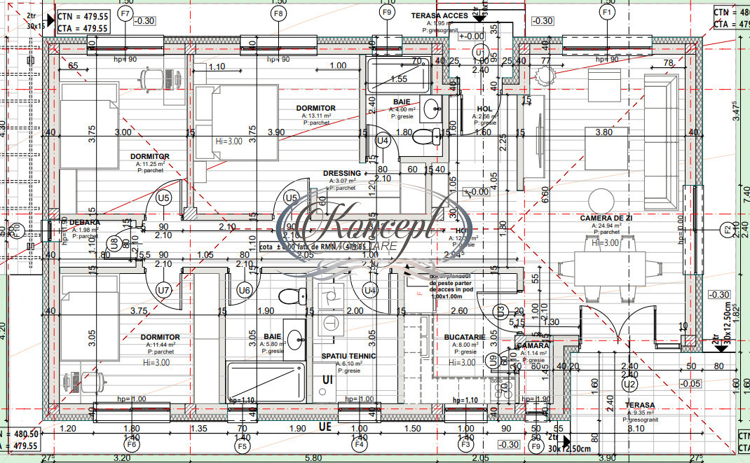 Casa eficienta energetic, noua, cu pod mansardabil generos