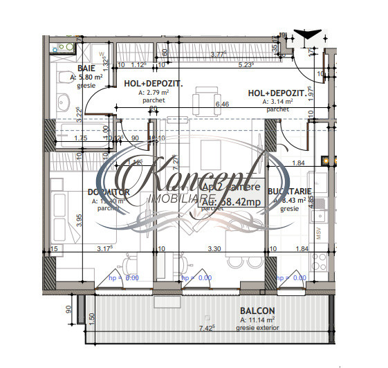 Apartament compartimentat eficient in Elite City