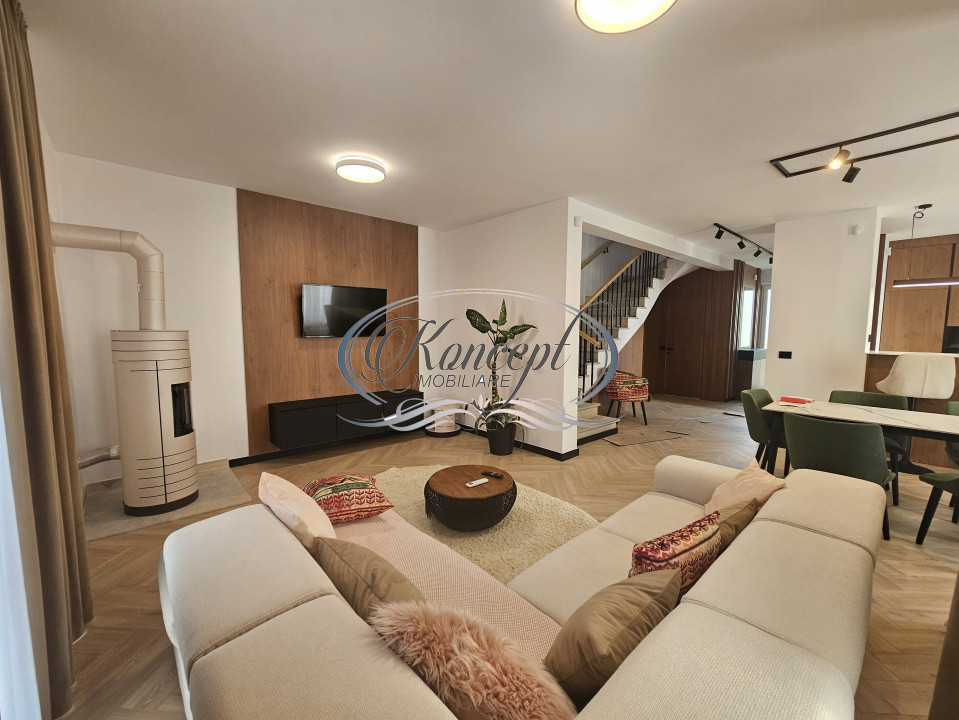 Gilau, casa mobilata cu parc privat in complex