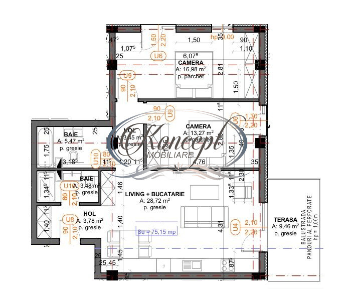 Apartament cu CF si parcare subterana in Terra Gardens