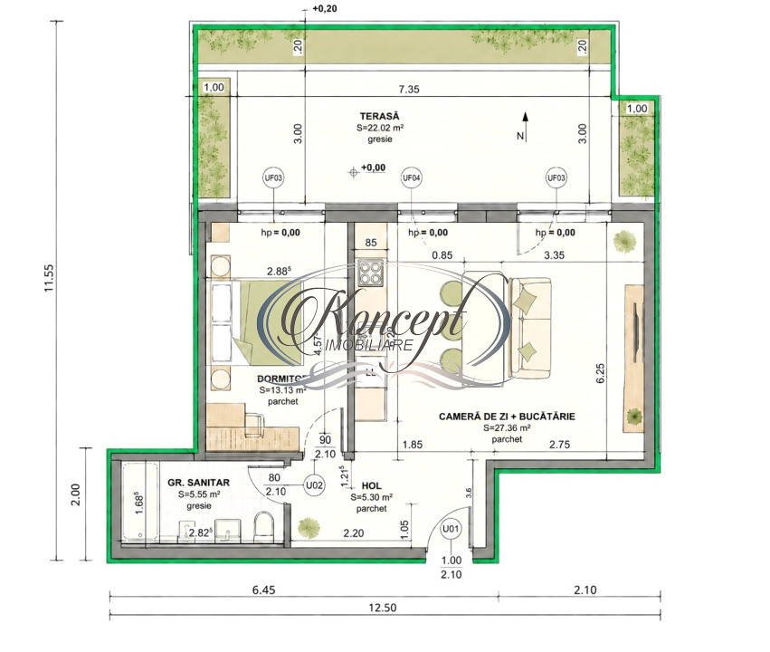 Apartament 2 camere in Terra Gardens, Cluj-Napoca