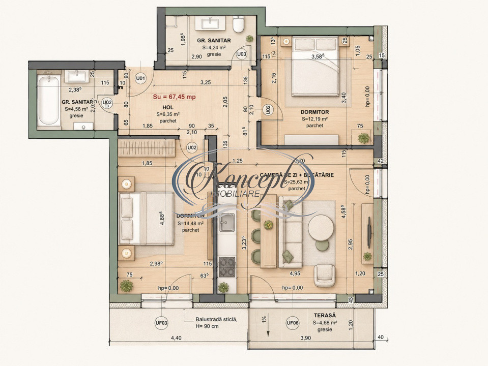 Apartament cu 3 camere in Terra Gardens, Cluj-Napoca