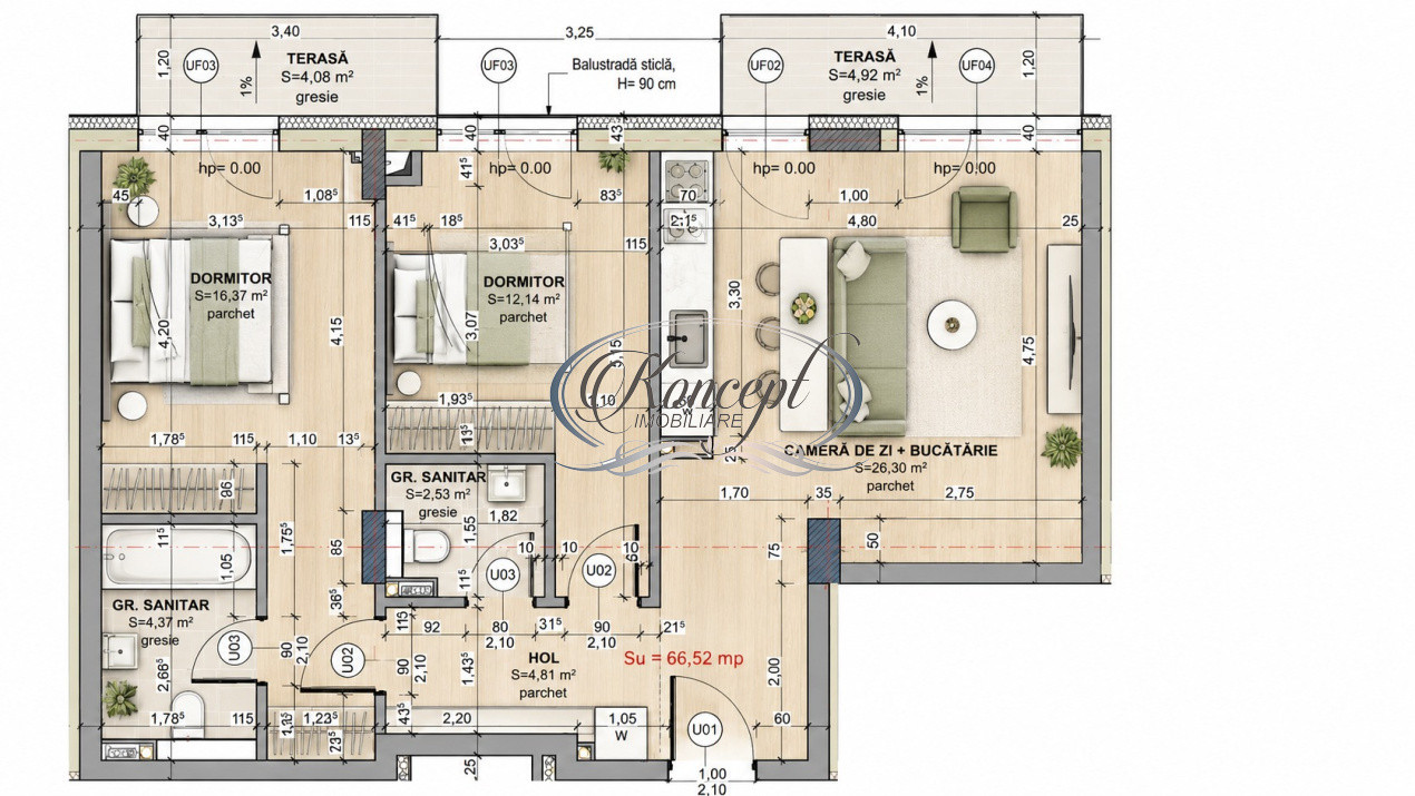 Apartament cu 3 camere in Terra Gardens, Cluj-Napoca