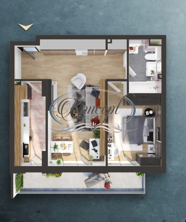 Elite City, 2 camere finisat, cu terasa si parcare subterana