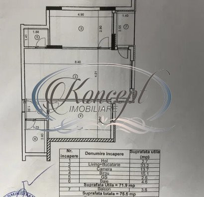 Apartament la etaj intermediar cu parcare