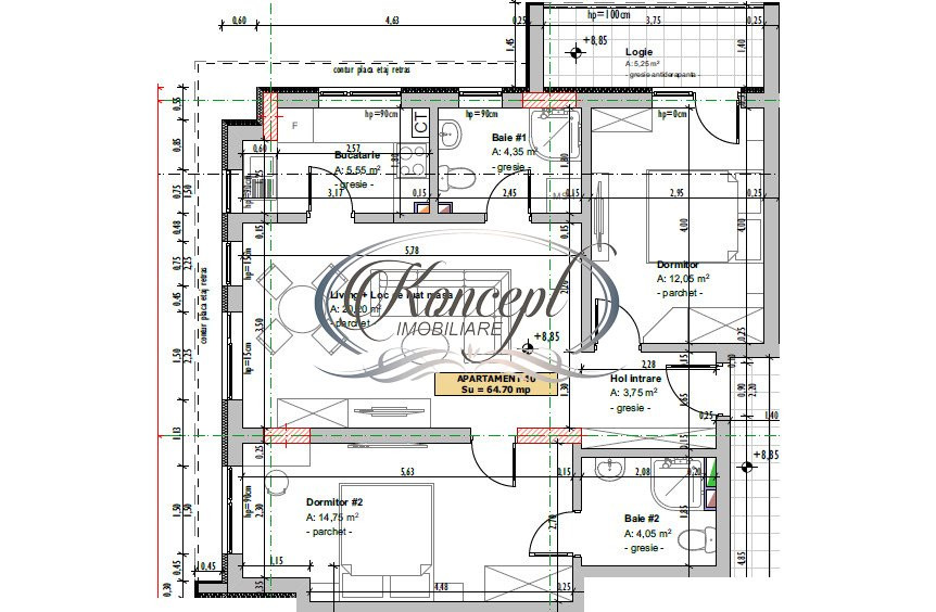 Apartament cu bucatarie separata